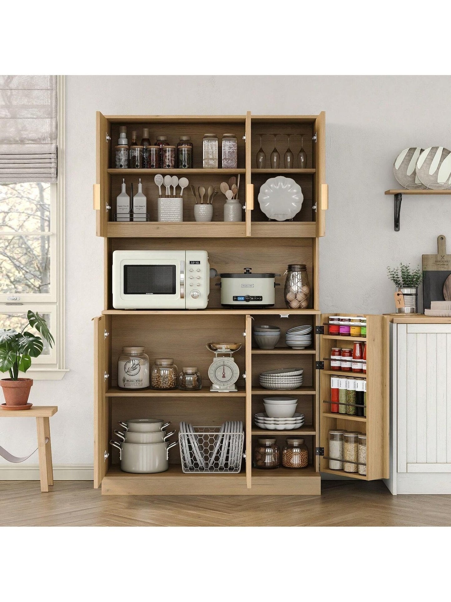 Yanosaku SC003 71'' Tall Kitchen Pantry, Storage Cabinet-0