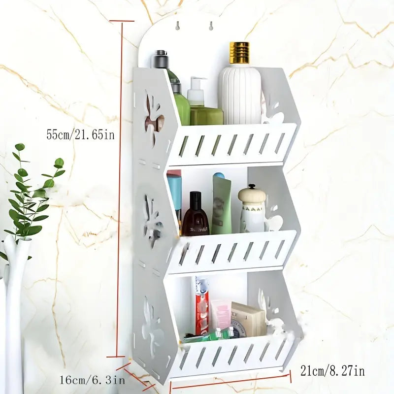 Vinyl Hanging Bathroom Storage Rack - Shelf Butterfly Large-3