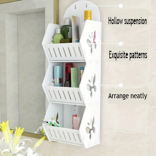 Vinyl Hanging Bathroom Storage Rack - Shelf Butterfly Large-1