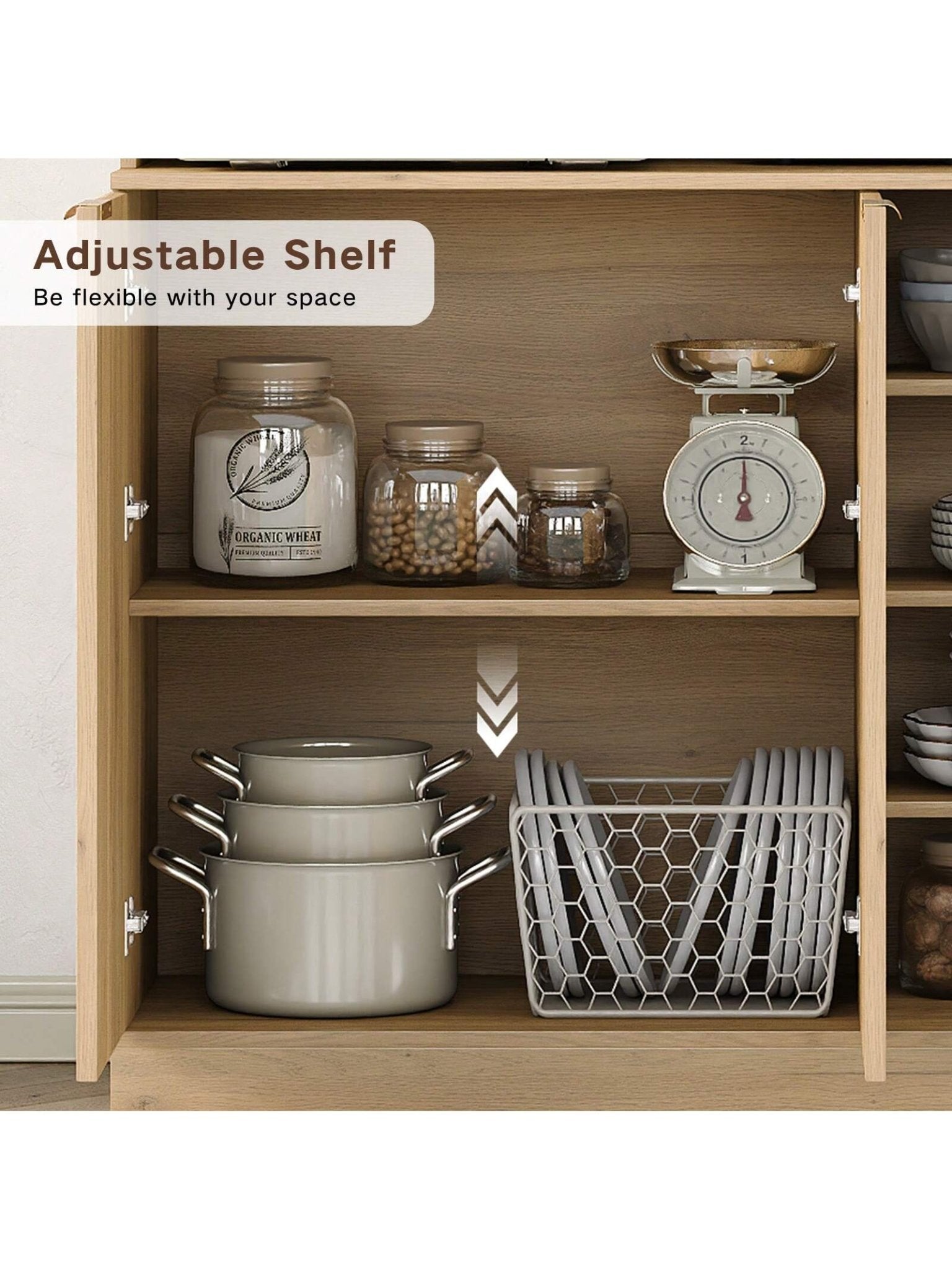 Yanosaku SC003 71'' Tall Kitchen Pantry, Storage Cabinet-3